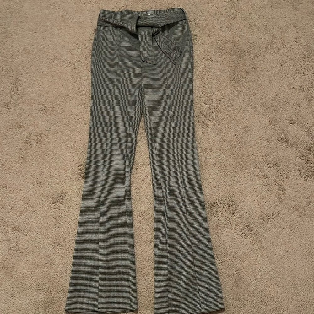 Black and white checkered dress pants